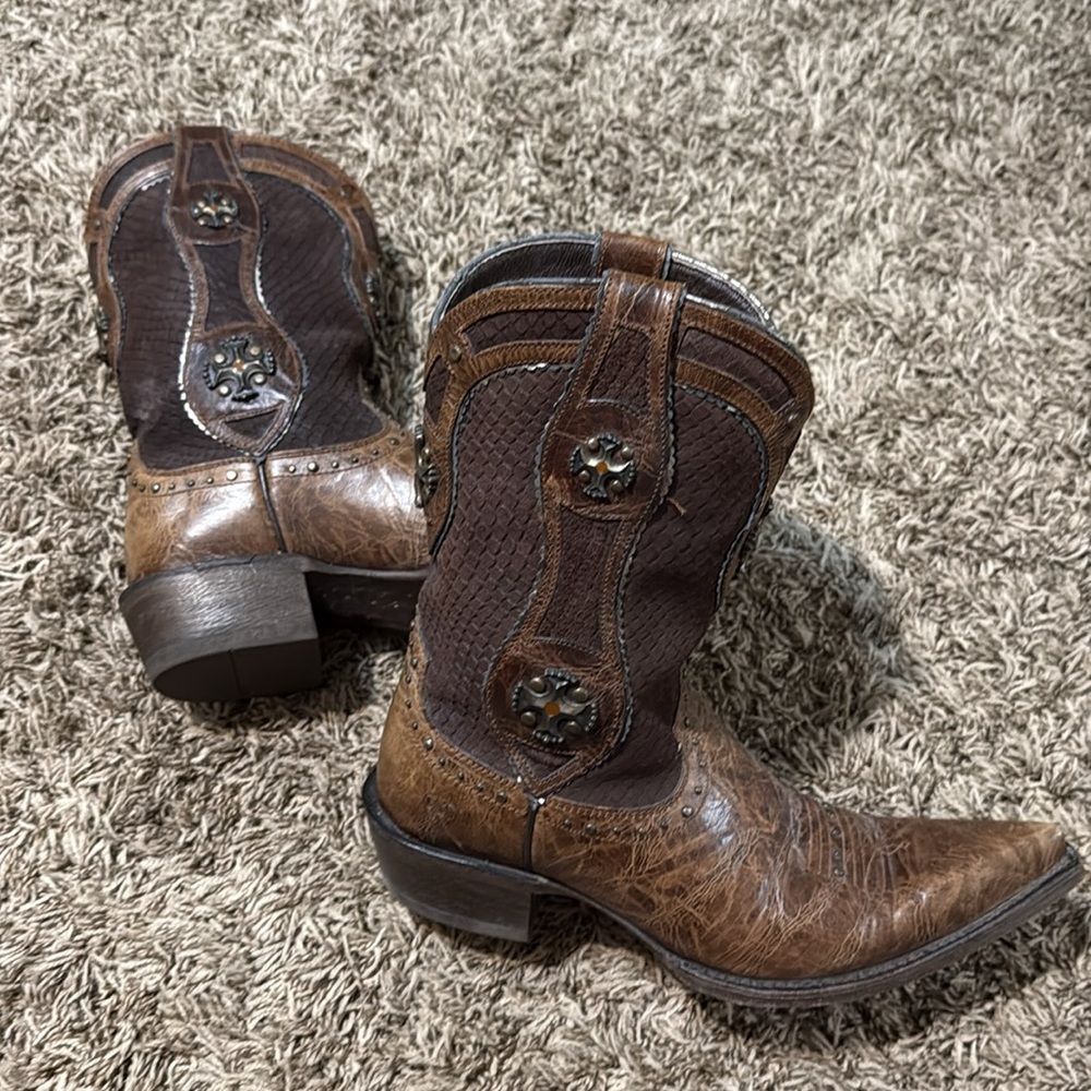 Ariat desperado brown boots size 8 cross 10008756 - Picture 5 of 9